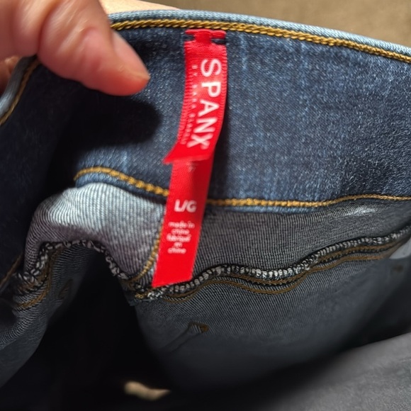 SPANX Blue Skinny Jeans High-Rise Stretch - Picture 3 of 4